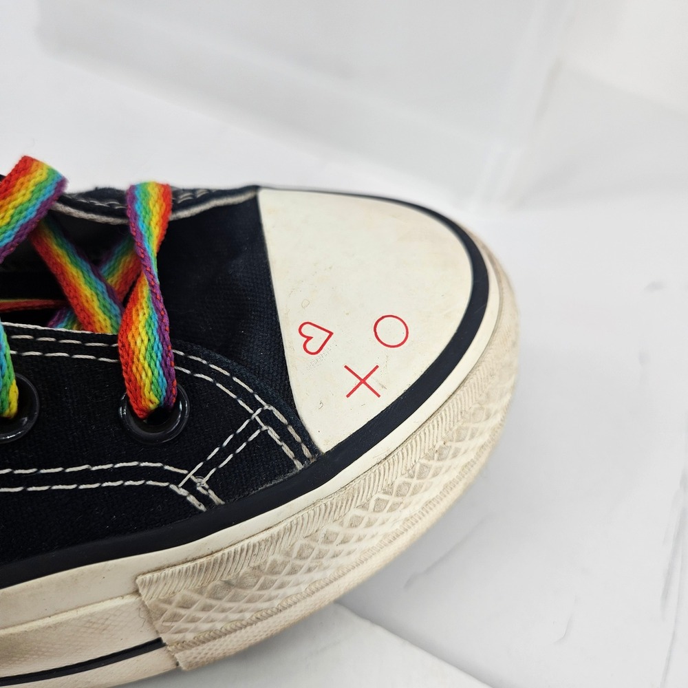 Pride Converse Chuck Taylor All Star Platform Blk Rainbow High Top Sneakers 7.5 - Picture 10 of 13